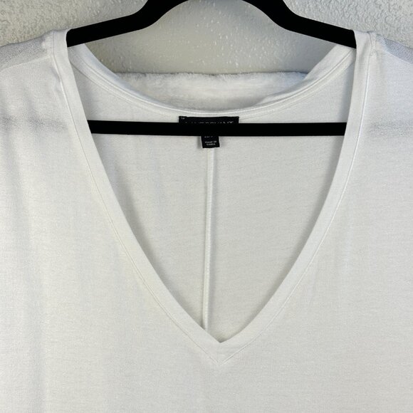 Lane Bryant White Semi Sheer Blouse Plus Size V-Neck Flowy Tunic Top 22/24 Boho - Picture 4 of 12